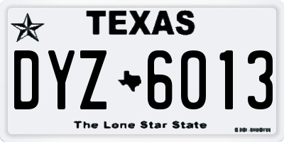 TX license plate DYZ6013