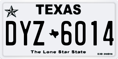 TX license plate DYZ6014
