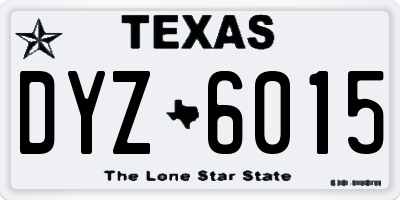 TX license plate DYZ6015