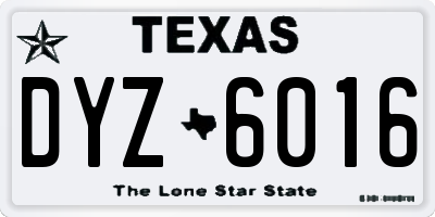 TX license plate DYZ6016