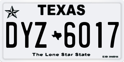 TX license plate DYZ6017