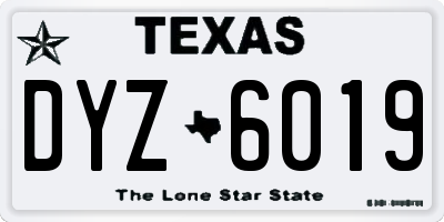 TX license plate DYZ6019