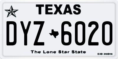 TX license plate DYZ6020