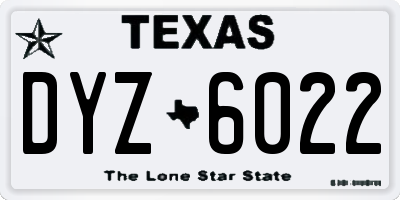 TX license plate DYZ6022