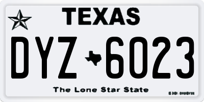 TX license plate DYZ6023