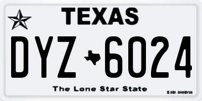 TX license plate DYZ6024