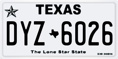 TX license plate DYZ6026