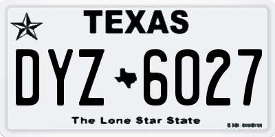 TX license plate DYZ6027