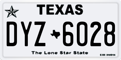 TX license plate DYZ6028