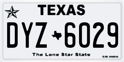 TX license plate DYZ6029