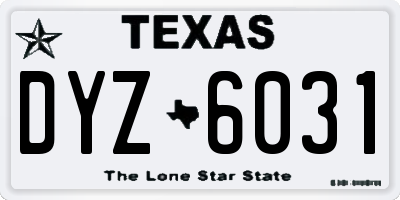 TX license plate DYZ6031