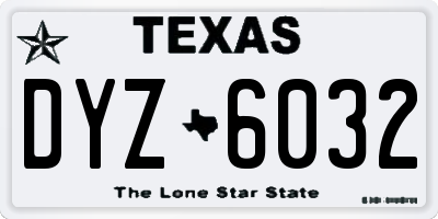 TX license plate DYZ6032