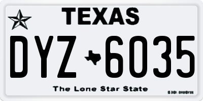 TX license plate DYZ6035