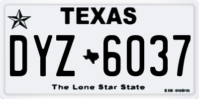 TX license plate DYZ6037