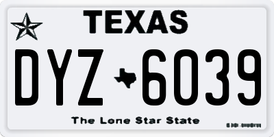 TX license plate DYZ6039
