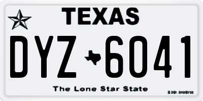TX license plate DYZ6041
