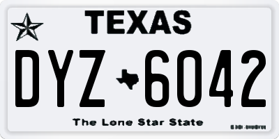 TX license plate DYZ6042