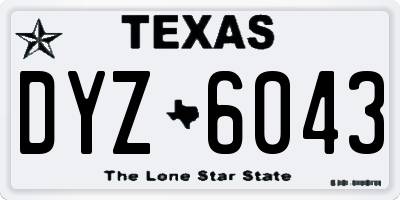 TX license plate DYZ6043