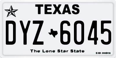 TX license plate DYZ6045