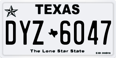 TX license plate DYZ6047