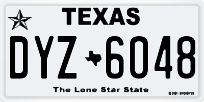TX license plate DYZ6048