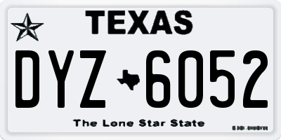 TX license plate DYZ6052