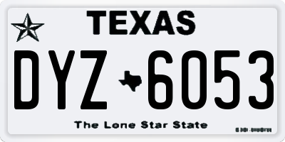 TX license plate DYZ6053
