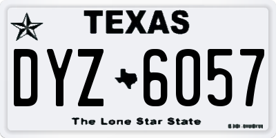 TX license plate DYZ6057