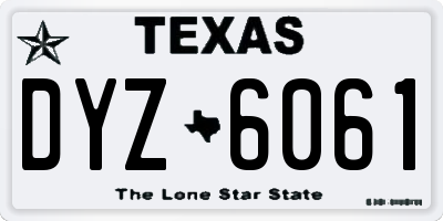 TX license plate DYZ6061