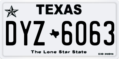 TX license plate DYZ6063