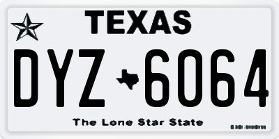 TX license plate DYZ6064