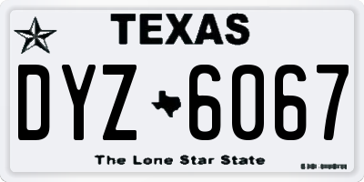 TX license plate DYZ6067