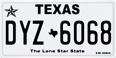 TX license plate DYZ6068