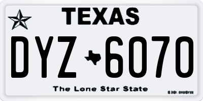 TX license plate DYZ6070