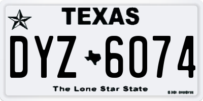 TX license plate DYZ6074