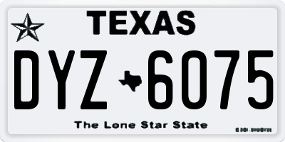 TX license plate DYZ6075