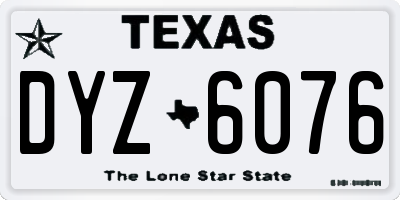 TX license plate DYZ6076