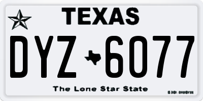 TX license plate DYZ6077