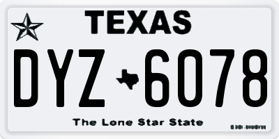 TX license plate DYZ6078