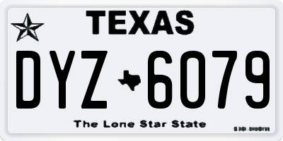 TX license plate DYZ6079