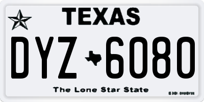 TX license plate DYZ6080