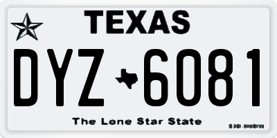 TX license plate DYZ6081