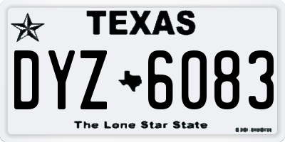 TX license plate DYZ6083