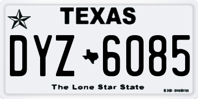 TX license plate DYZ6085
