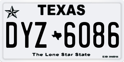 TX license plate DYZ6086