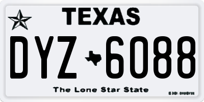 TX license plate DYZ6088