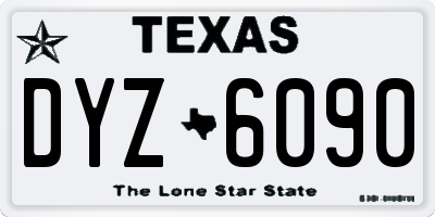 TX license plate DYZ6090