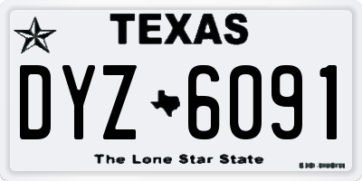 TX license plate DYZ6091