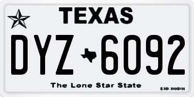 TX license plate DYZ6092