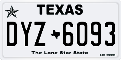 TX license plate DYZ6093